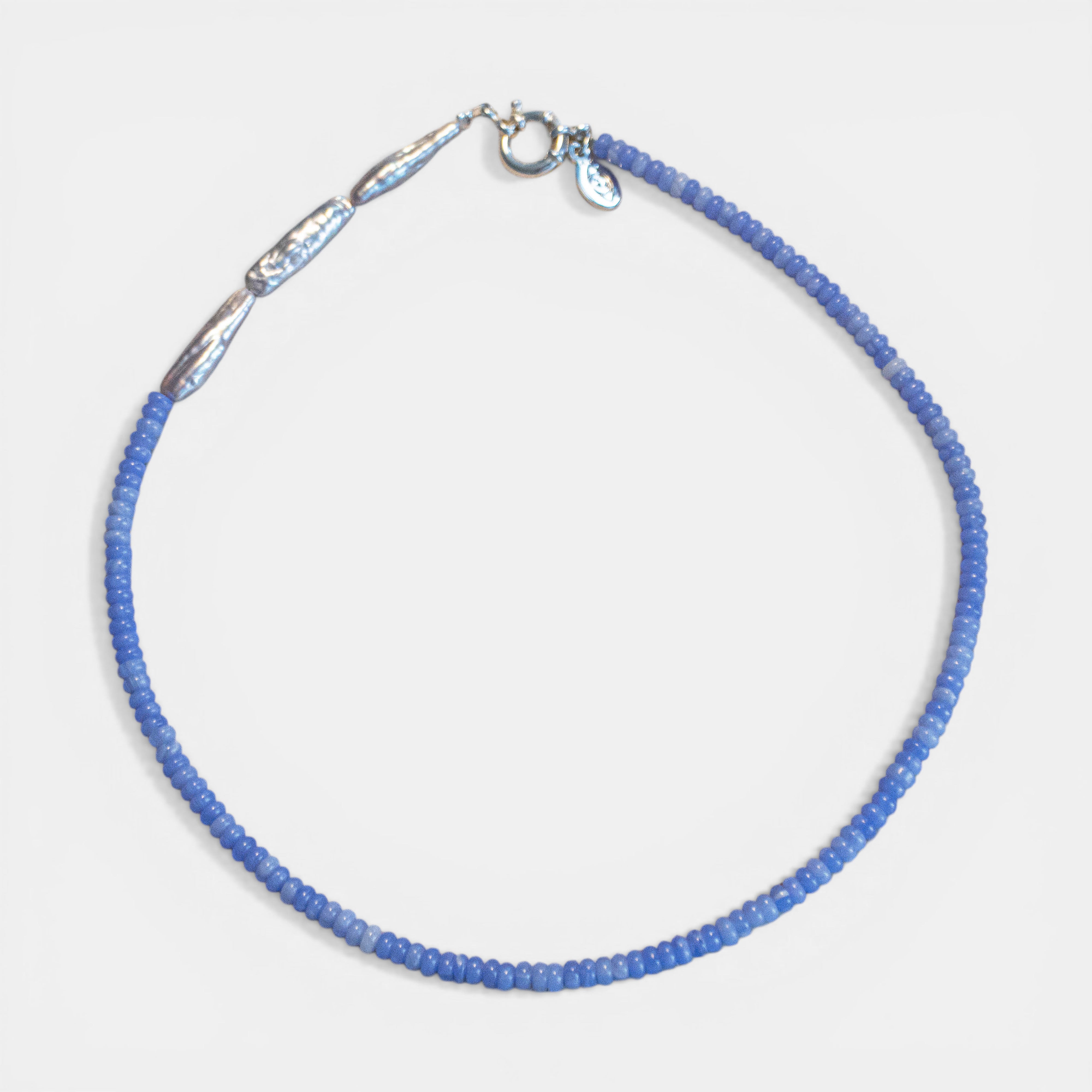 ++ Kette hellblau mit langen Süßwasserperlen - Nooe UG