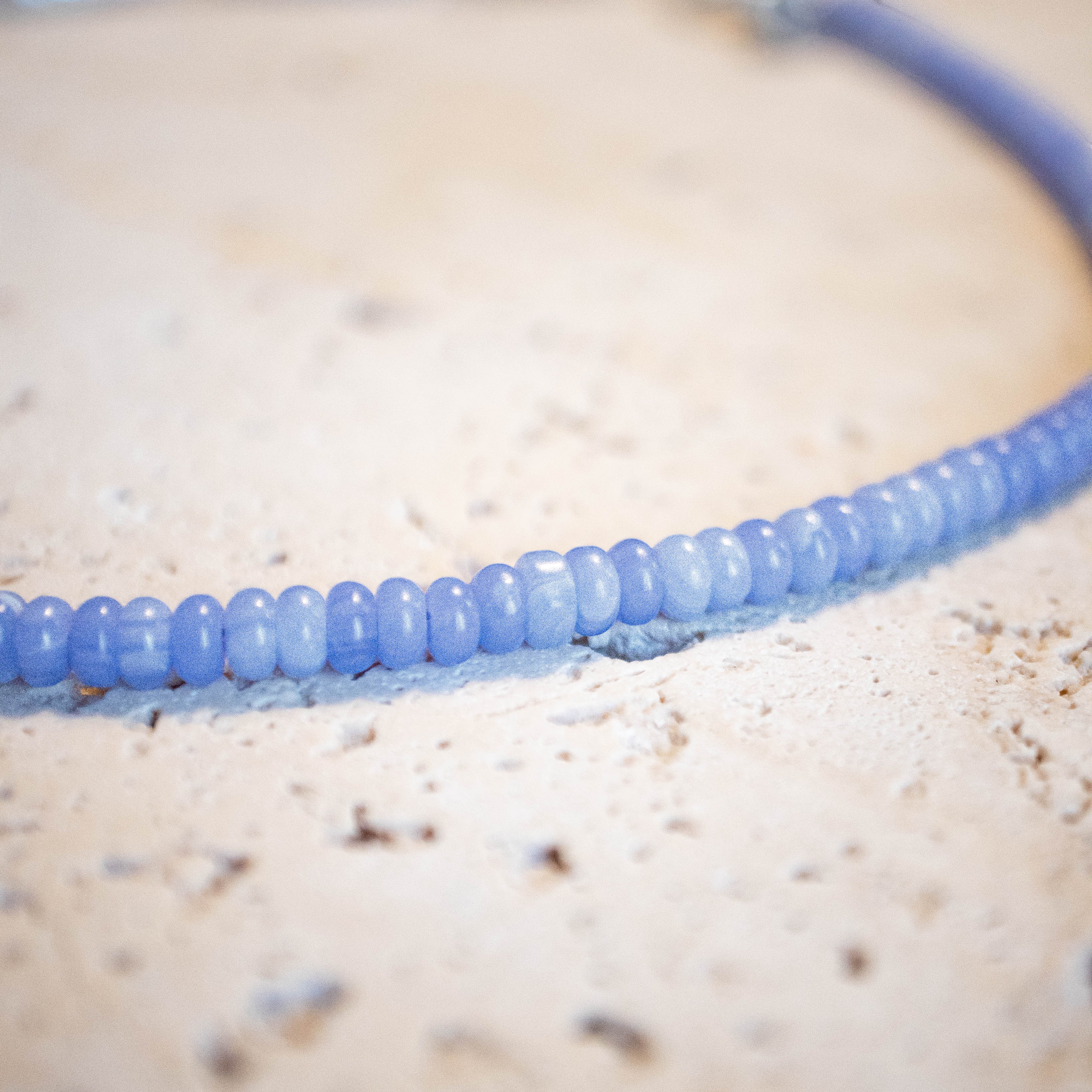 ++ Kette hellblau mit langen Süßwasserperlen - Nooe UG