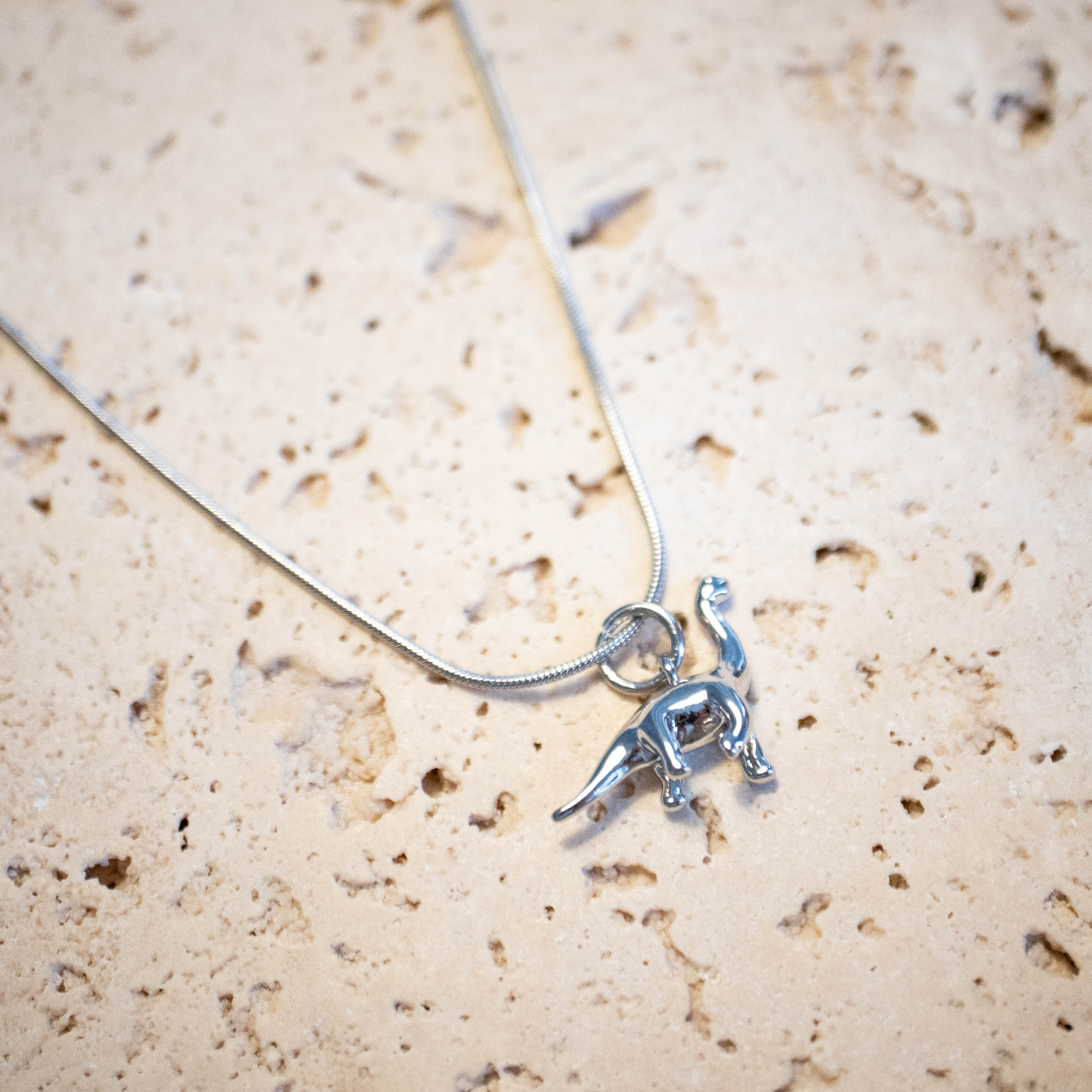 ++ Kette Langhals Dinosaurier Edelstahl silber - Nooe UG