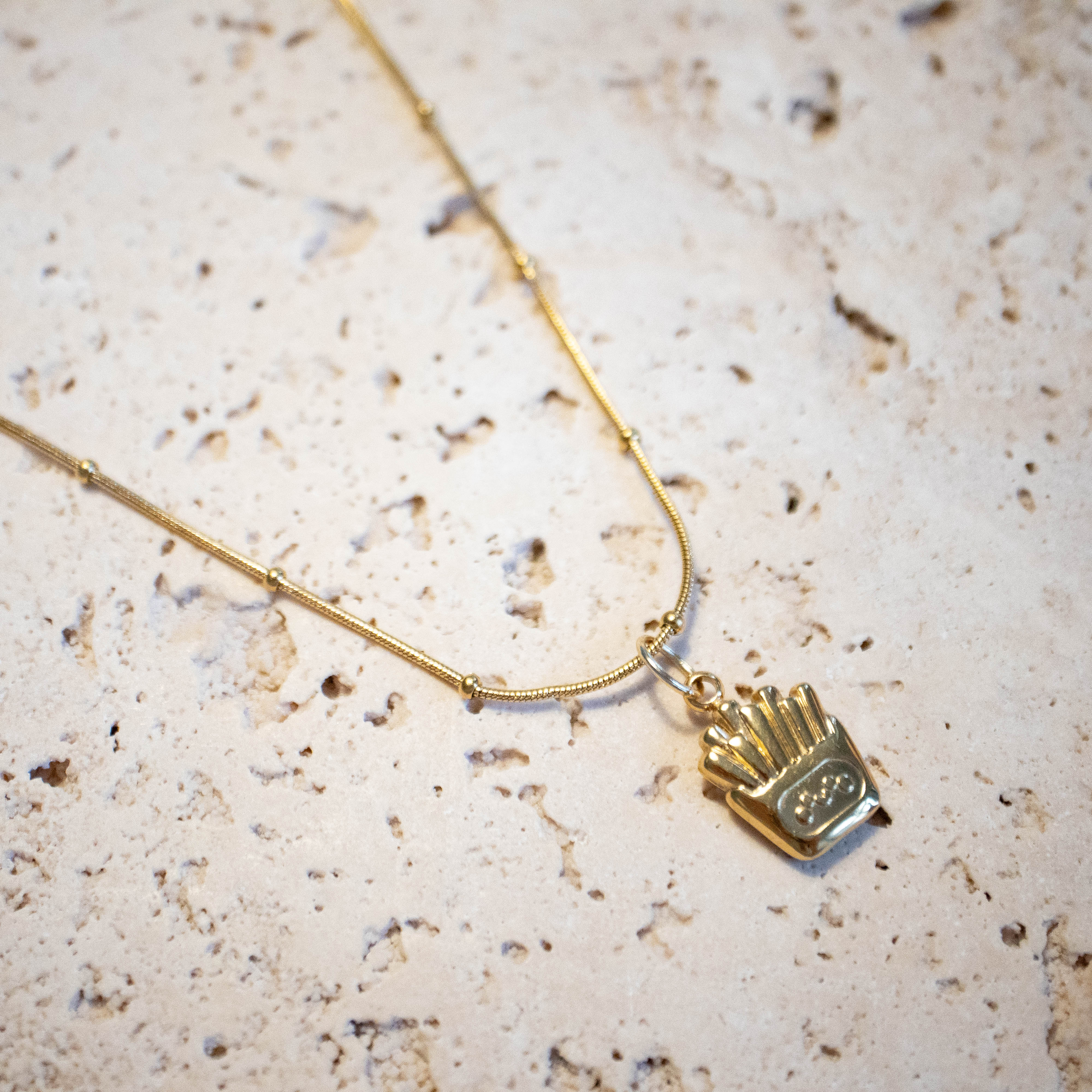 ++ Kette Fries Pommes vergoldet Edestahl - Nooe UG