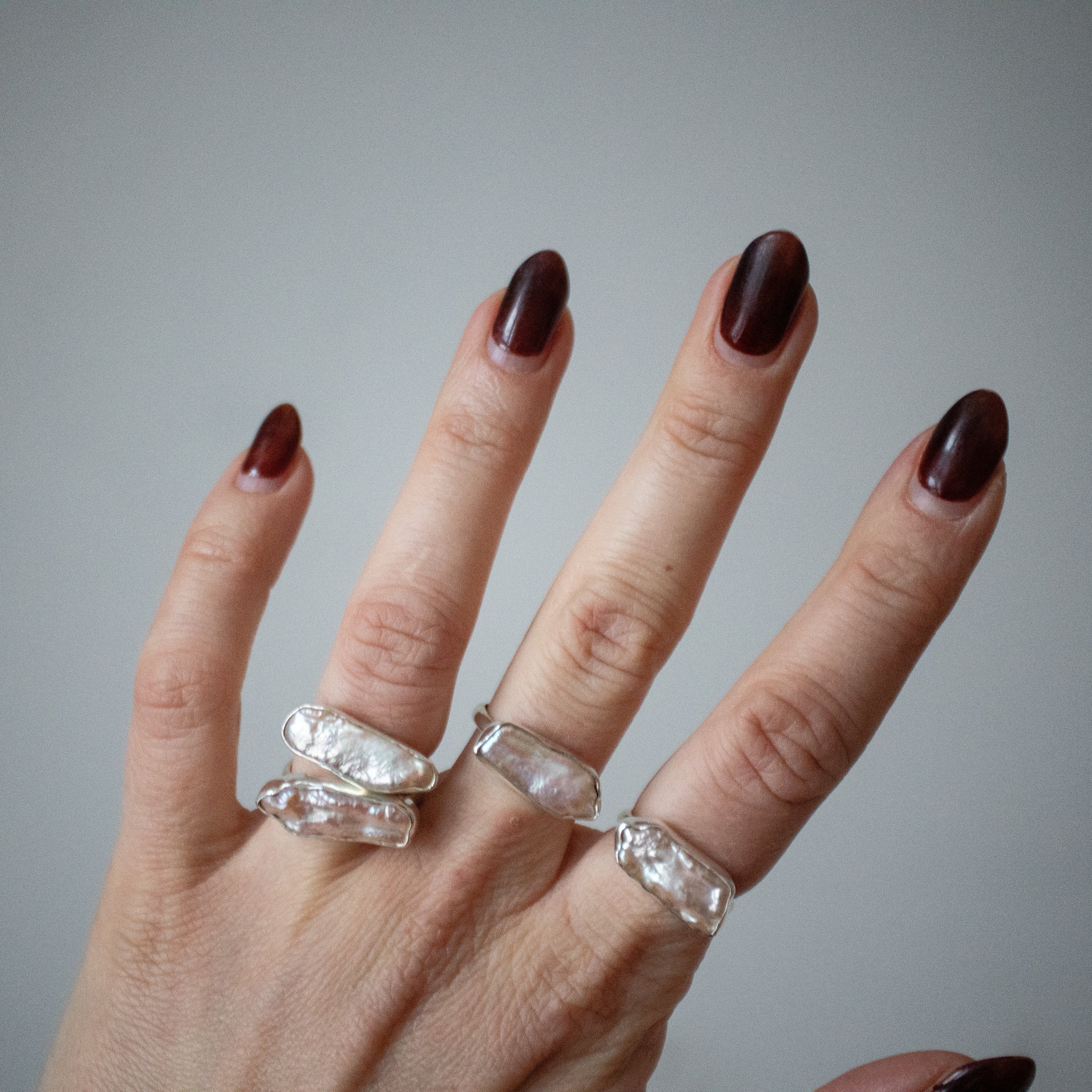 Zarter Statement-Ring aus 925 Sterling Silber mit rosa Süßwasserperle - Nooe UG