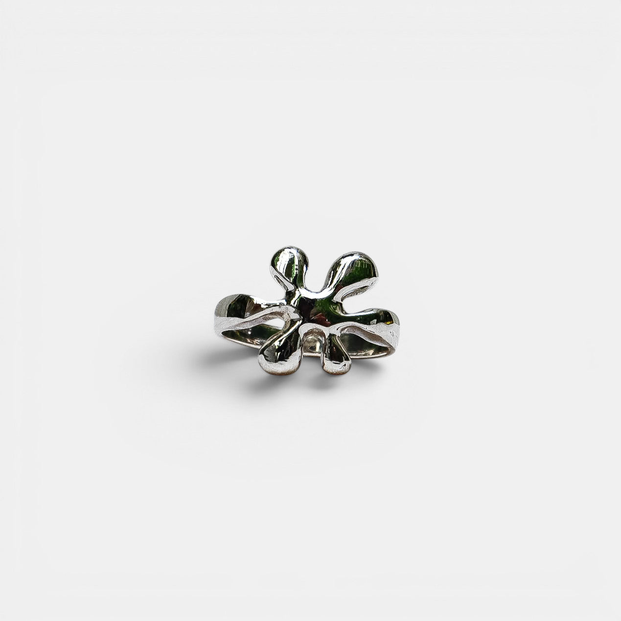 Tintenklecks Blumen Ring Silber | NOOE Berlin