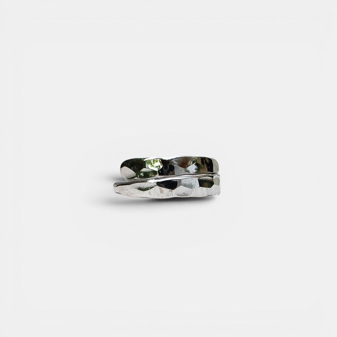 Gehämmerter Ring Doppelt – 925 Sterling Silber | NOOE Berlin