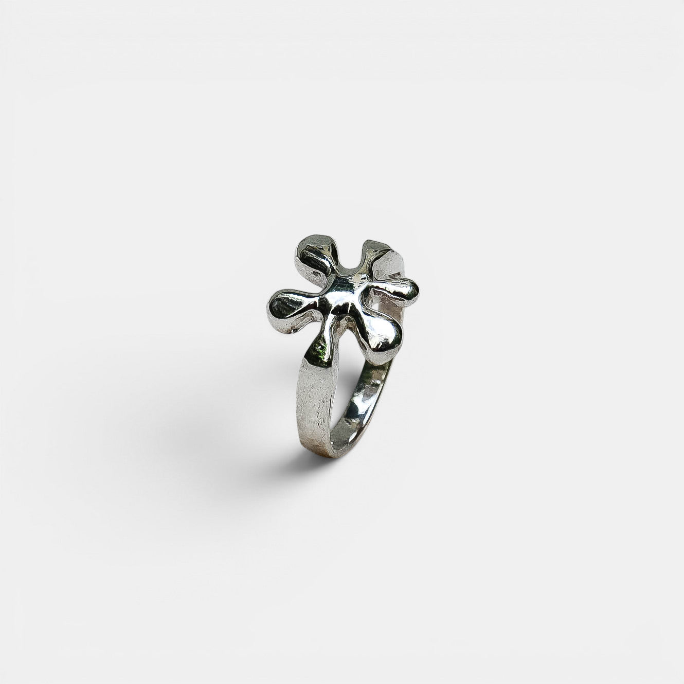 Tintenklecks Blumen Ring Silber | NOOE Berlin