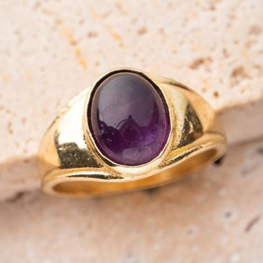 Siegelring mit Amethyst gold handgemacht - NooeBerlin