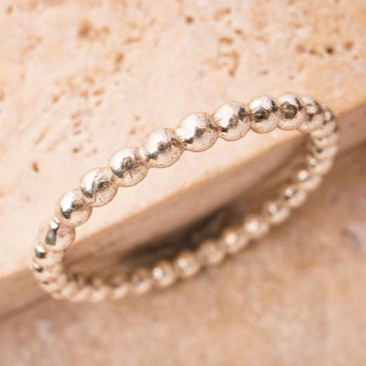 Kugelring aus 925 Sterling Silber - Stapelring aus Kugeln handgemacht - Nooe UG