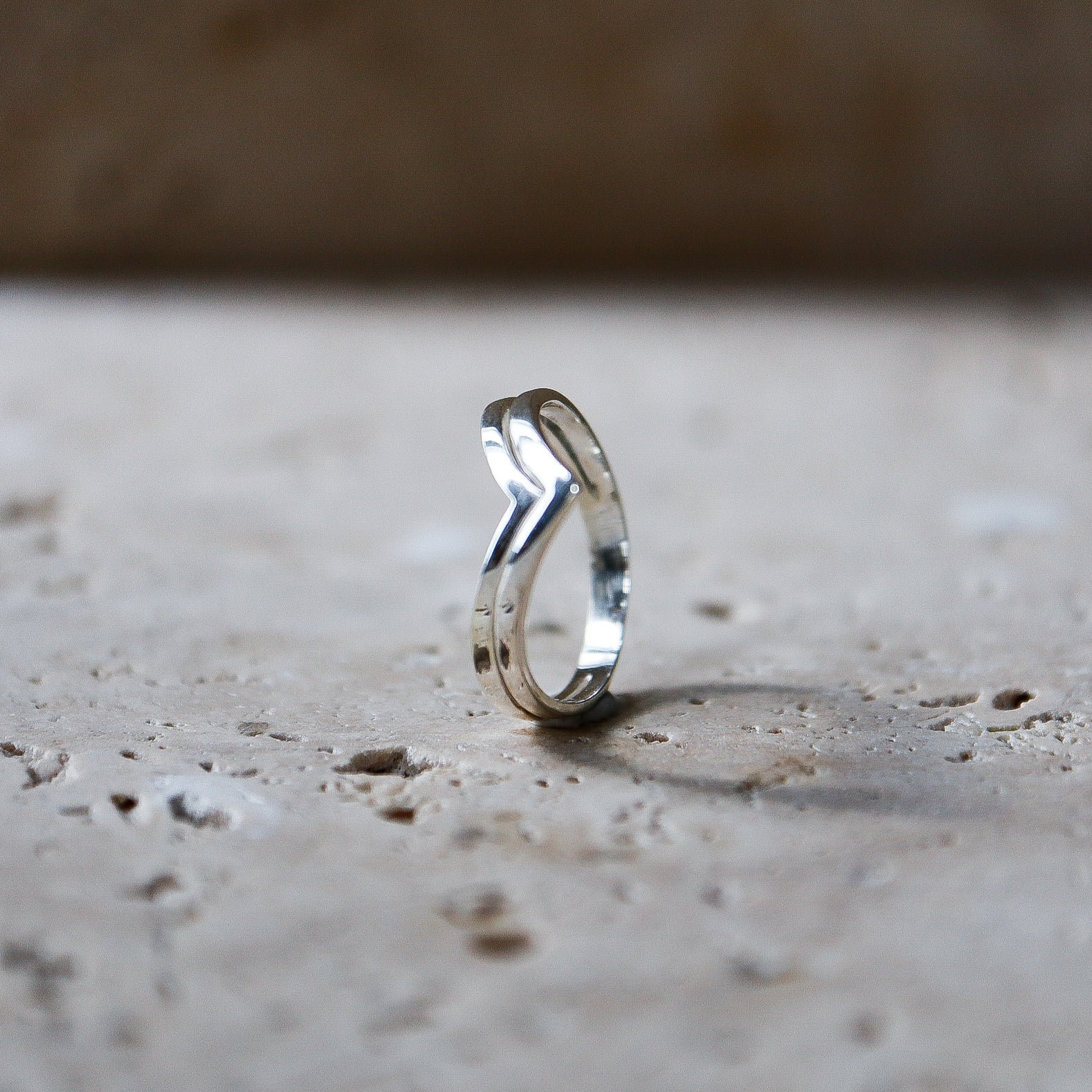 Chevron Ring doppelt Silber 925 Sterling handgemacht - Nooe UG