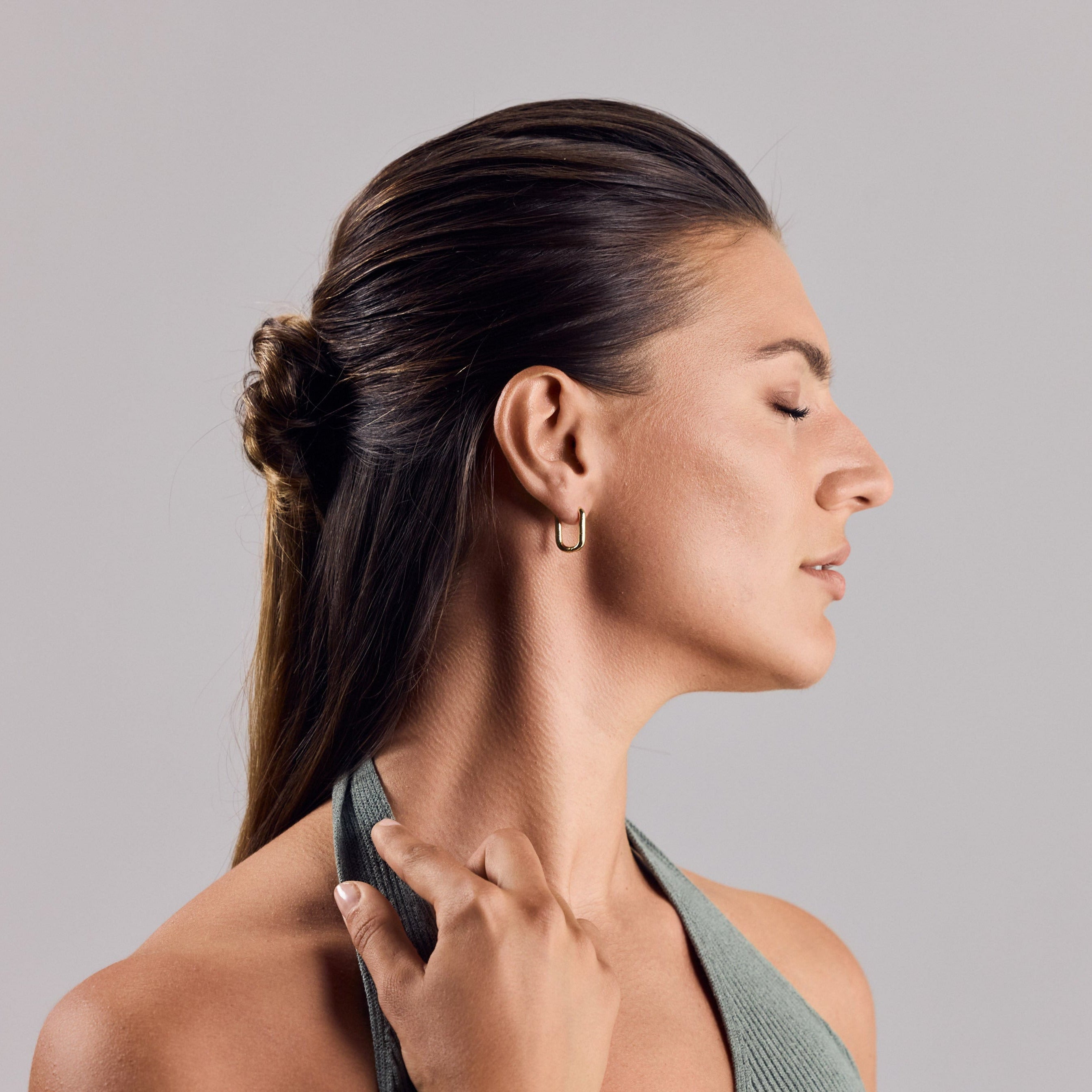 Rechteckige Ohrringe Huggies vergoldet - Nooe UG