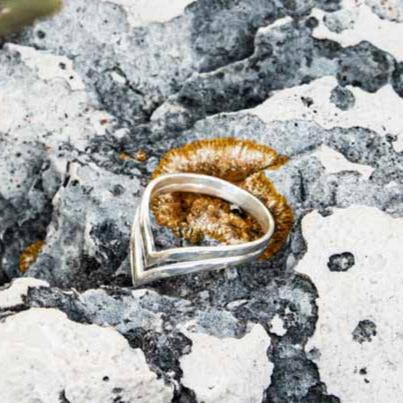 Chevron Ring doppelt Silber 925 Sterling handgemacht - NooeBerlin