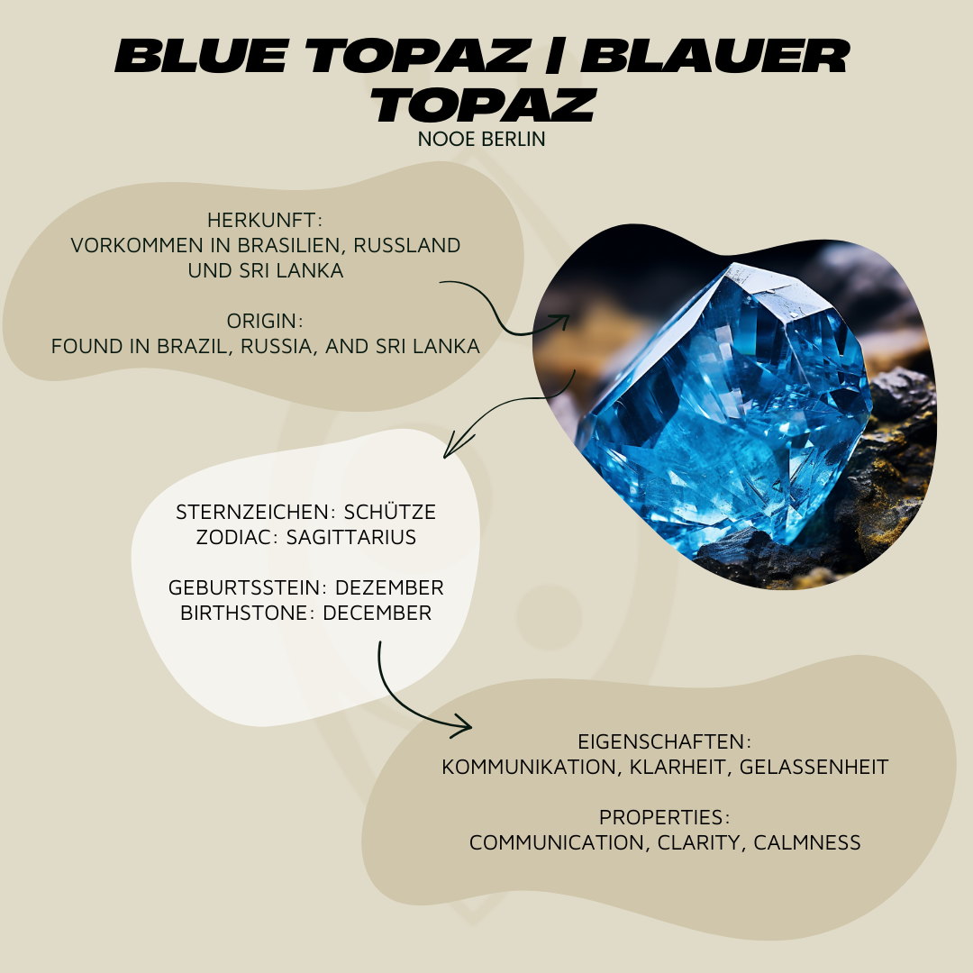 Zierliche Halskette aus 925 Sterling Silber gold mit rundem blauen Topaz handgemacht - Nooe UG