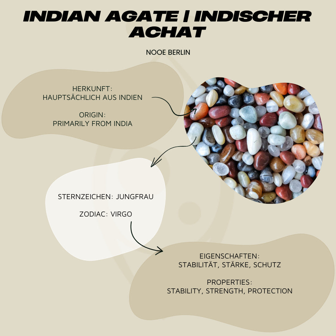 Perlenkette aus Indischem Achat mit großen Perlen – Sterling Silber Verschluss oder vergoldet - Nooe UG