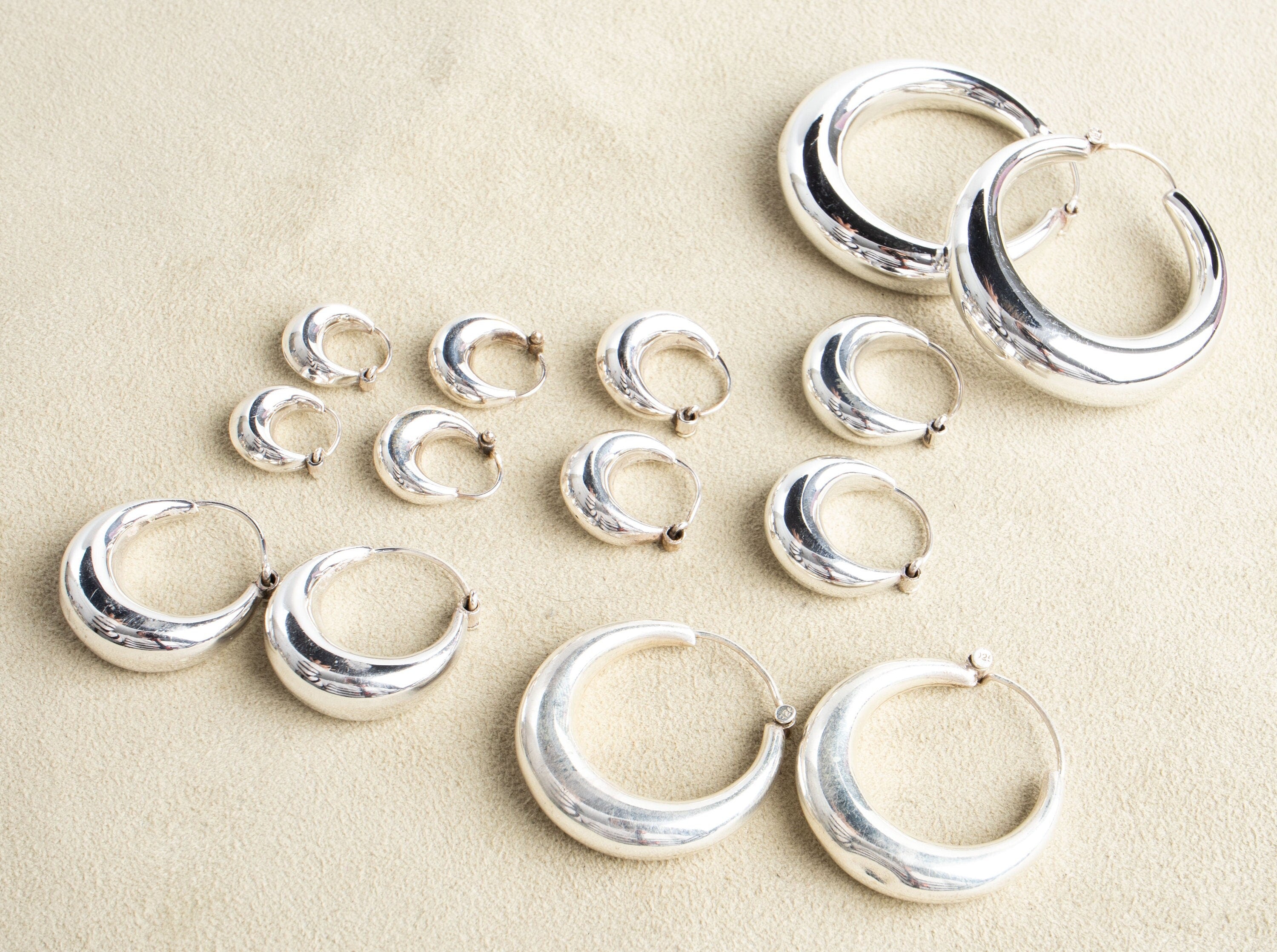 Chunky Creolen aus 925 Sterling Silber