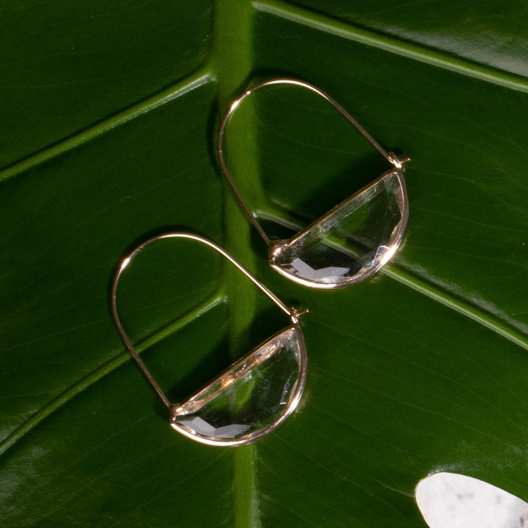 Kristall Ohrringe vergoldet handgemacht boho