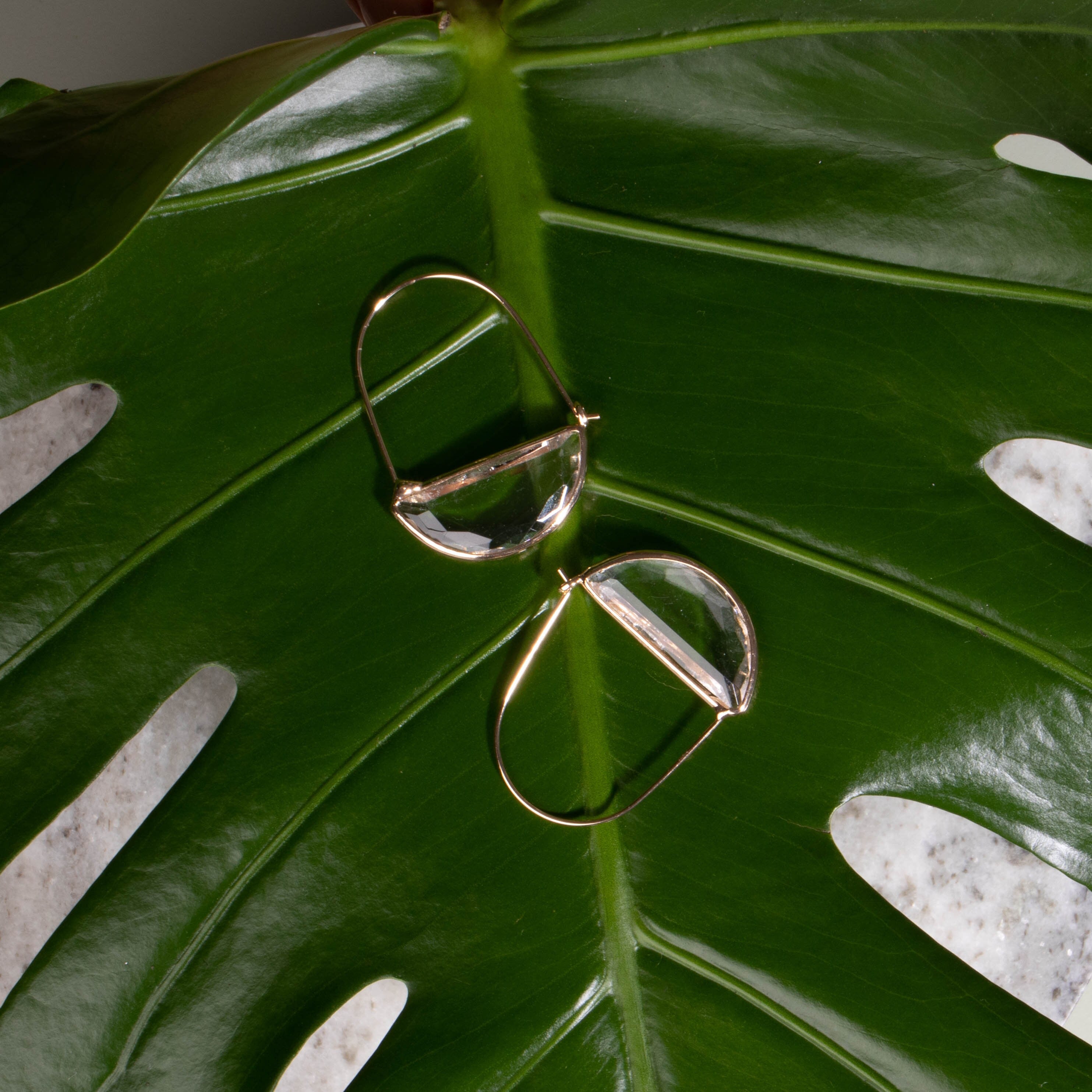 Kristall Ohrringe vergoldet handgemacht boho