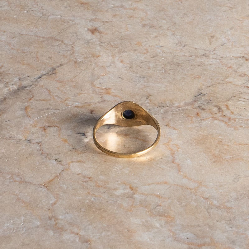 Talisman Böser Blick Schutz Augen Ring gold Lapis Lazuli