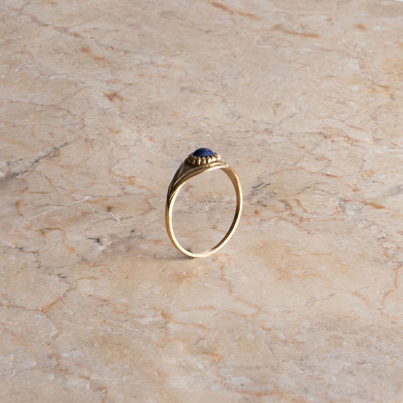 Talisman Böser Blick Schutz Augen Ring gold Lapis Lazuli