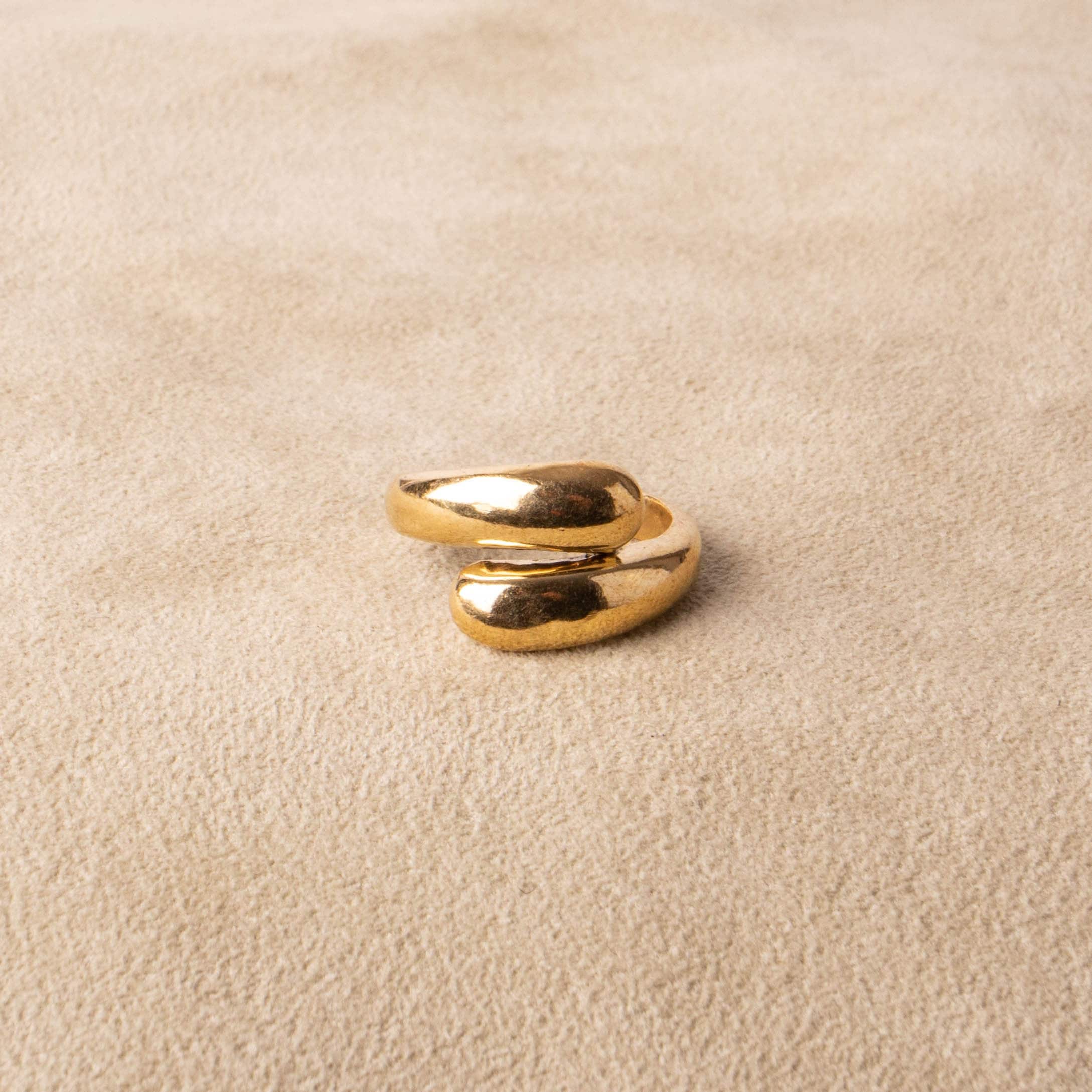 Offener chunky Ring doppelt größenverstellbar gold