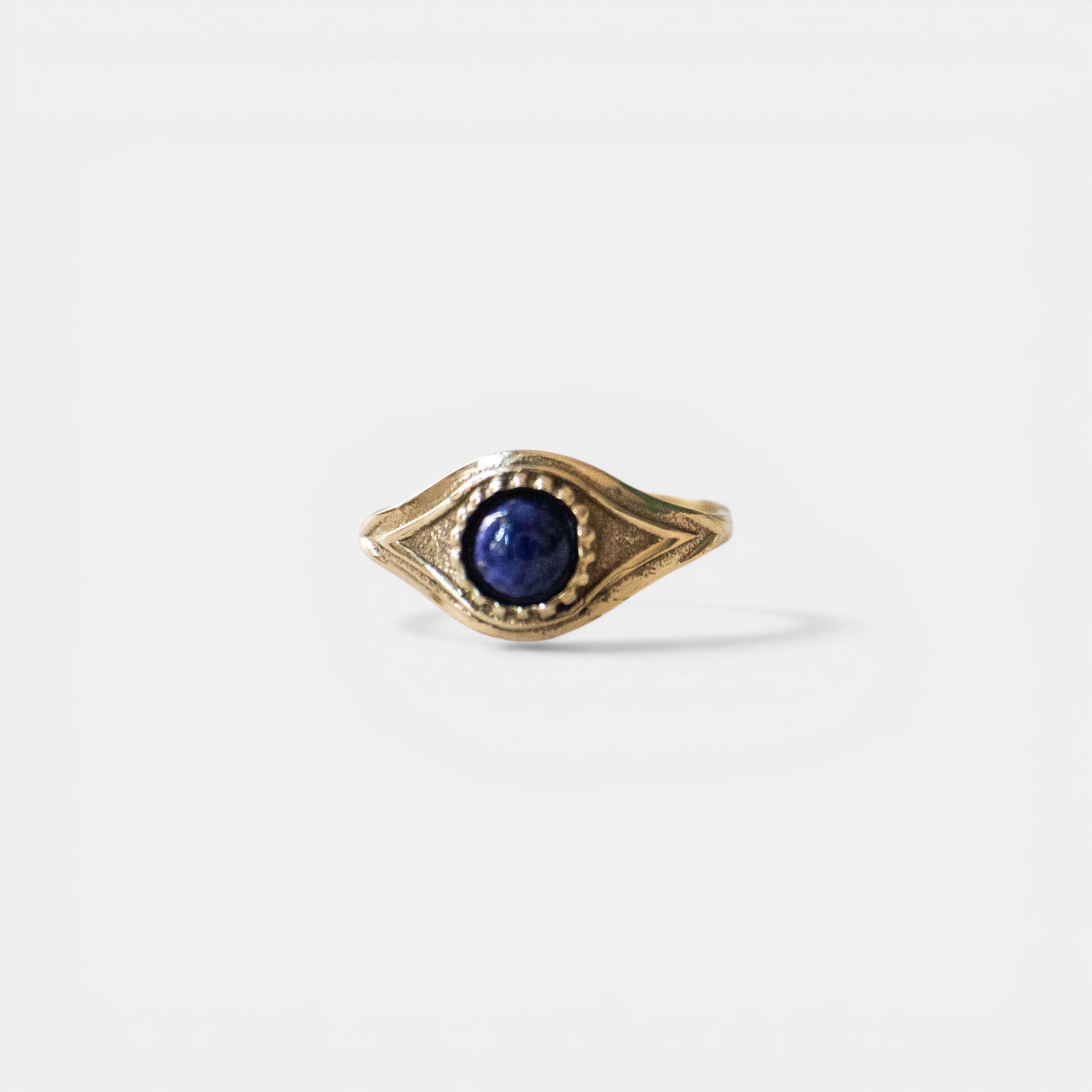 Talisman Böser Blick Schutz Augen Ring gold Lapis Lazuli