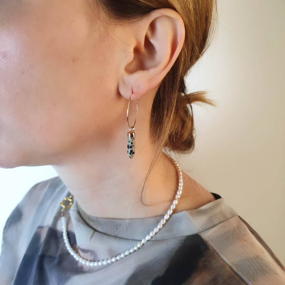 Perlenkette Choker Kette weiß silber handgemacht - NooeBerlin