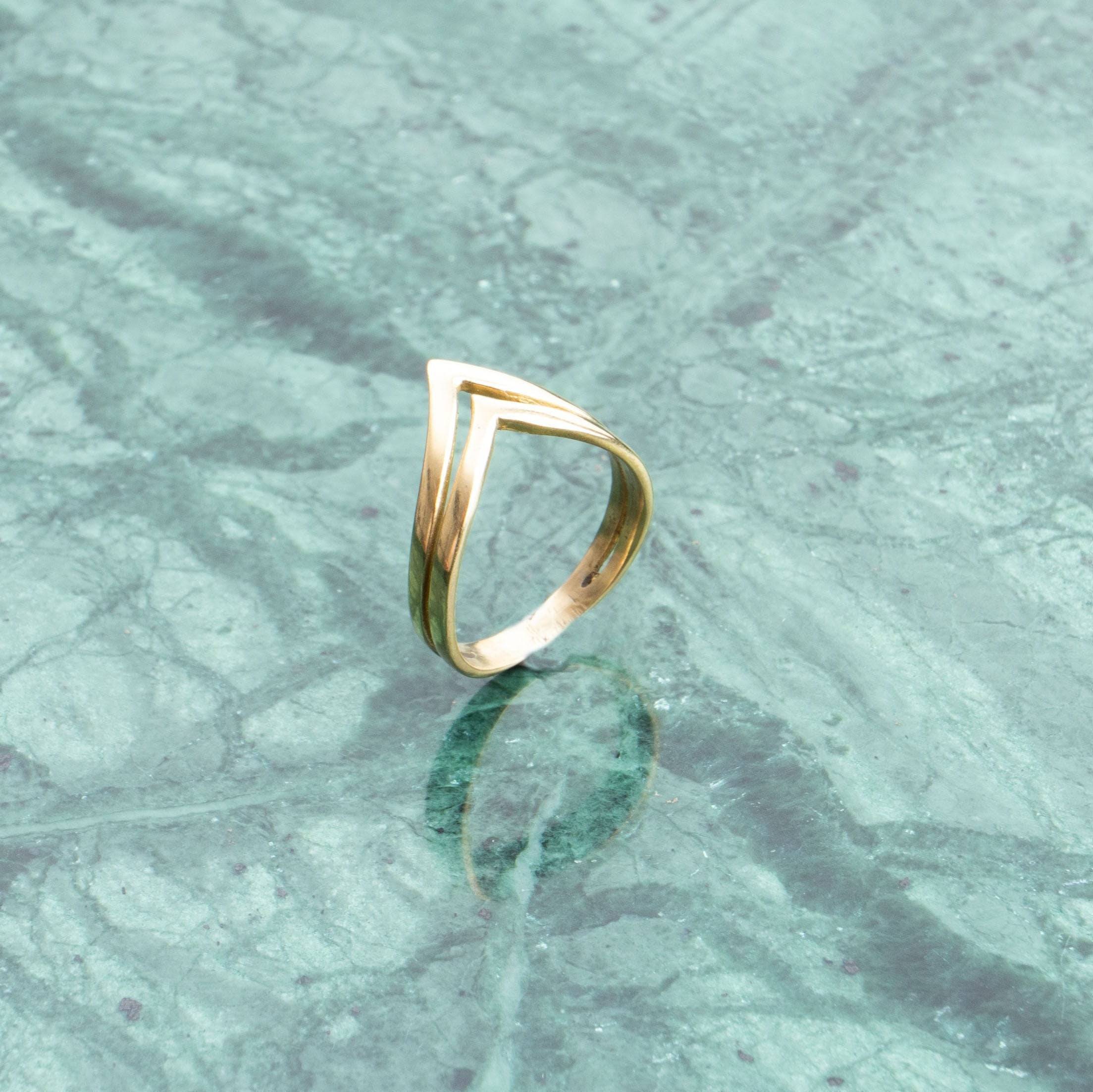 Chevron Ring doppelt gold handgemacht - NooeBerlin