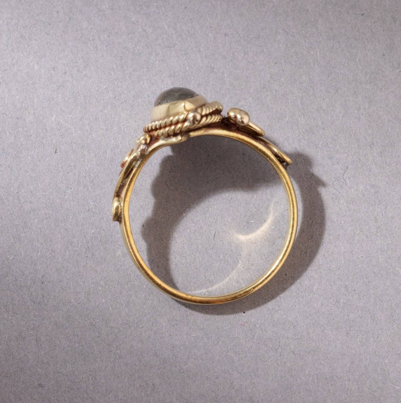Labradorit Ring Jugendstil Auge gold - NooeBerlin