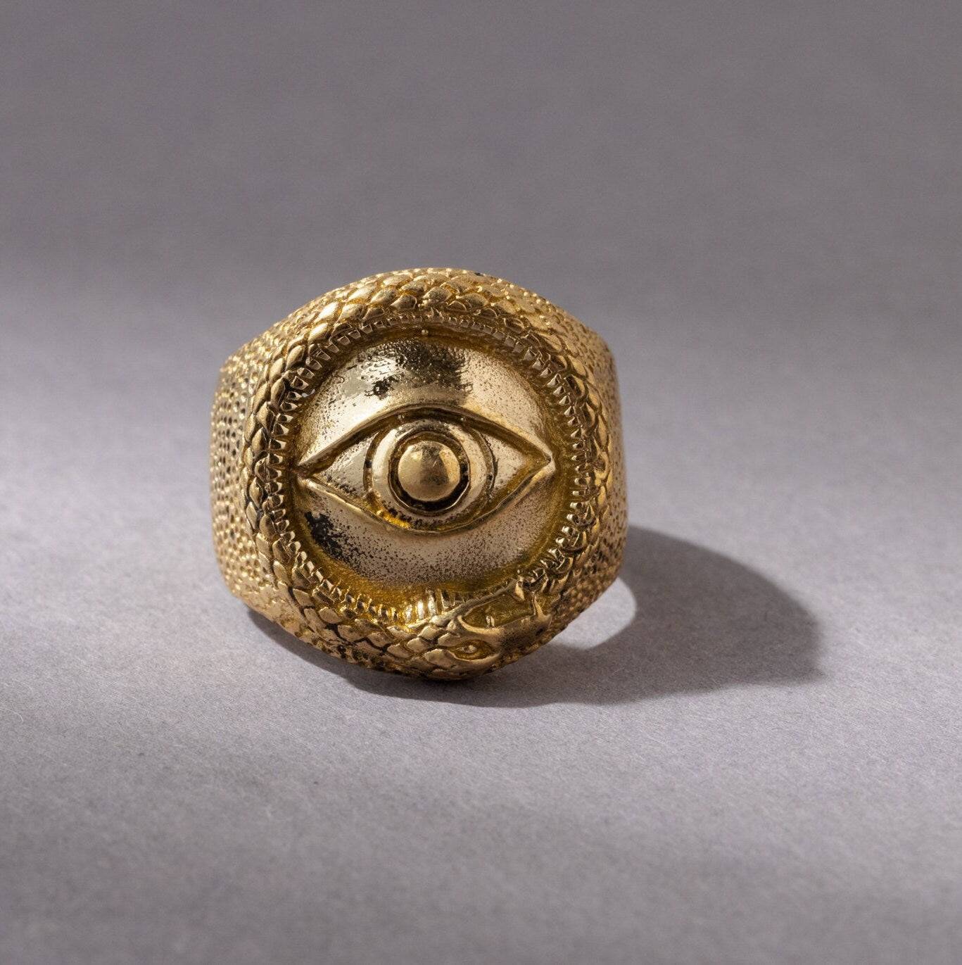 Siegelring Auge Schlange gold handgemacht - NooeBerlin