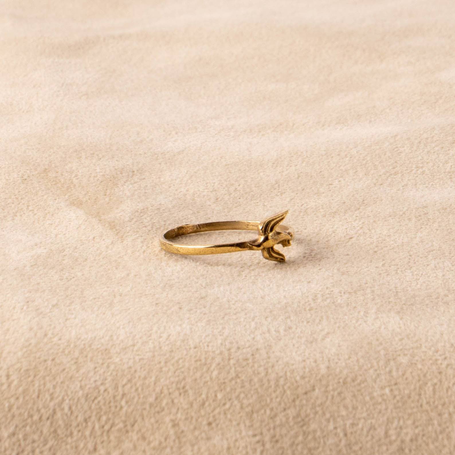 Ring Vogel Schwalbe Frieden gold handgemacht - NooeBerlin