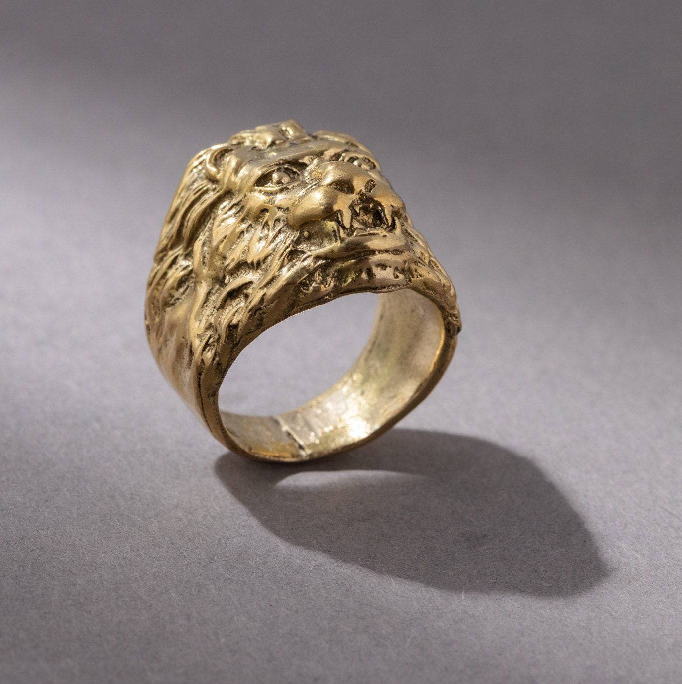 Löwe Kopf Leo Ring gold handgemacht - NooeBerlin