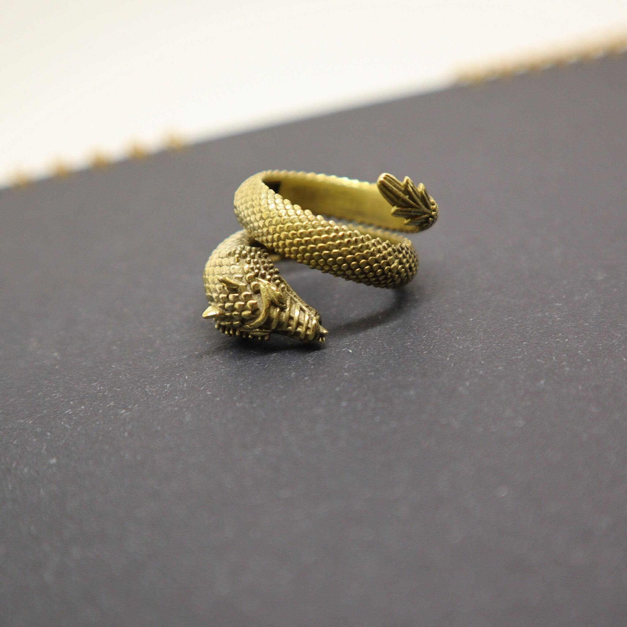 Drachen Ring aus Messing Fantasy handgemacht - NooeBerlin