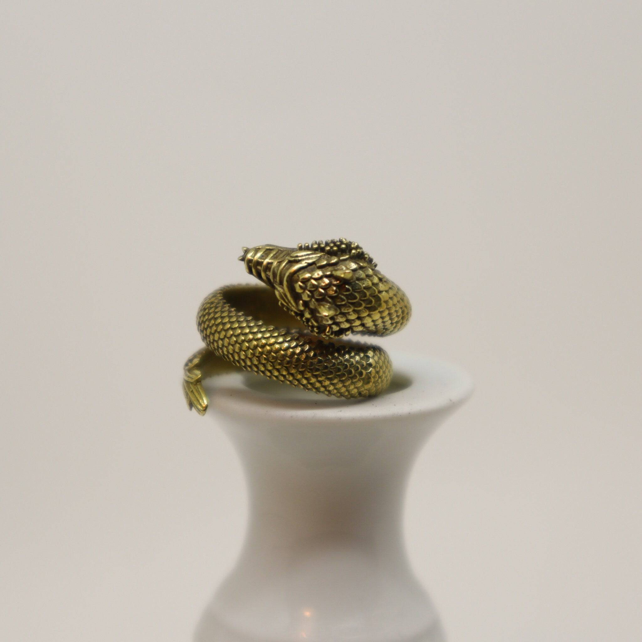 Drachen Ring aus Messing Fantasy handgemacht - NooeBerlin