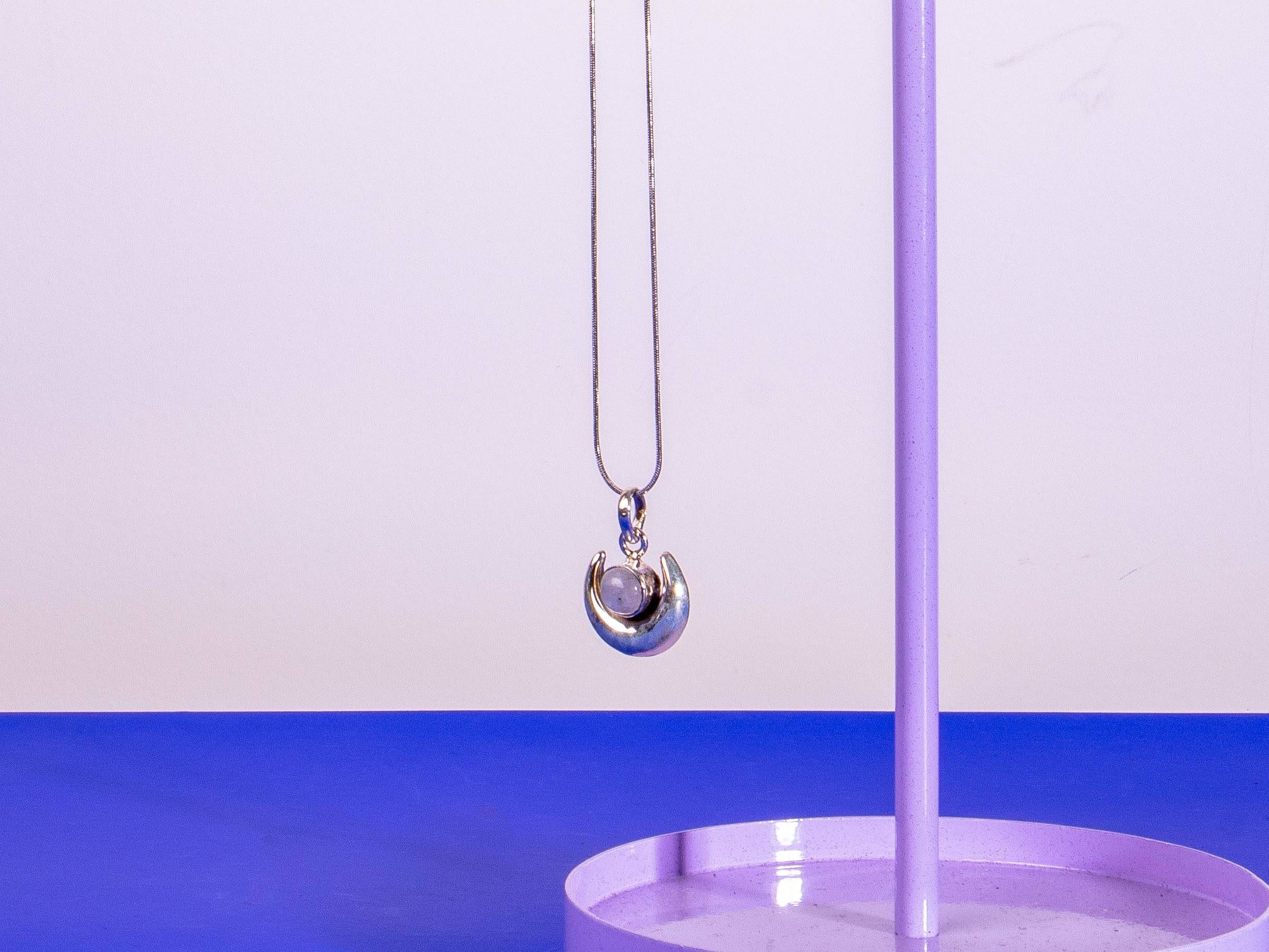 Mond Sichel Kette Mondstein aus 925 Sterling Silber handgemacht - NooeBerlin