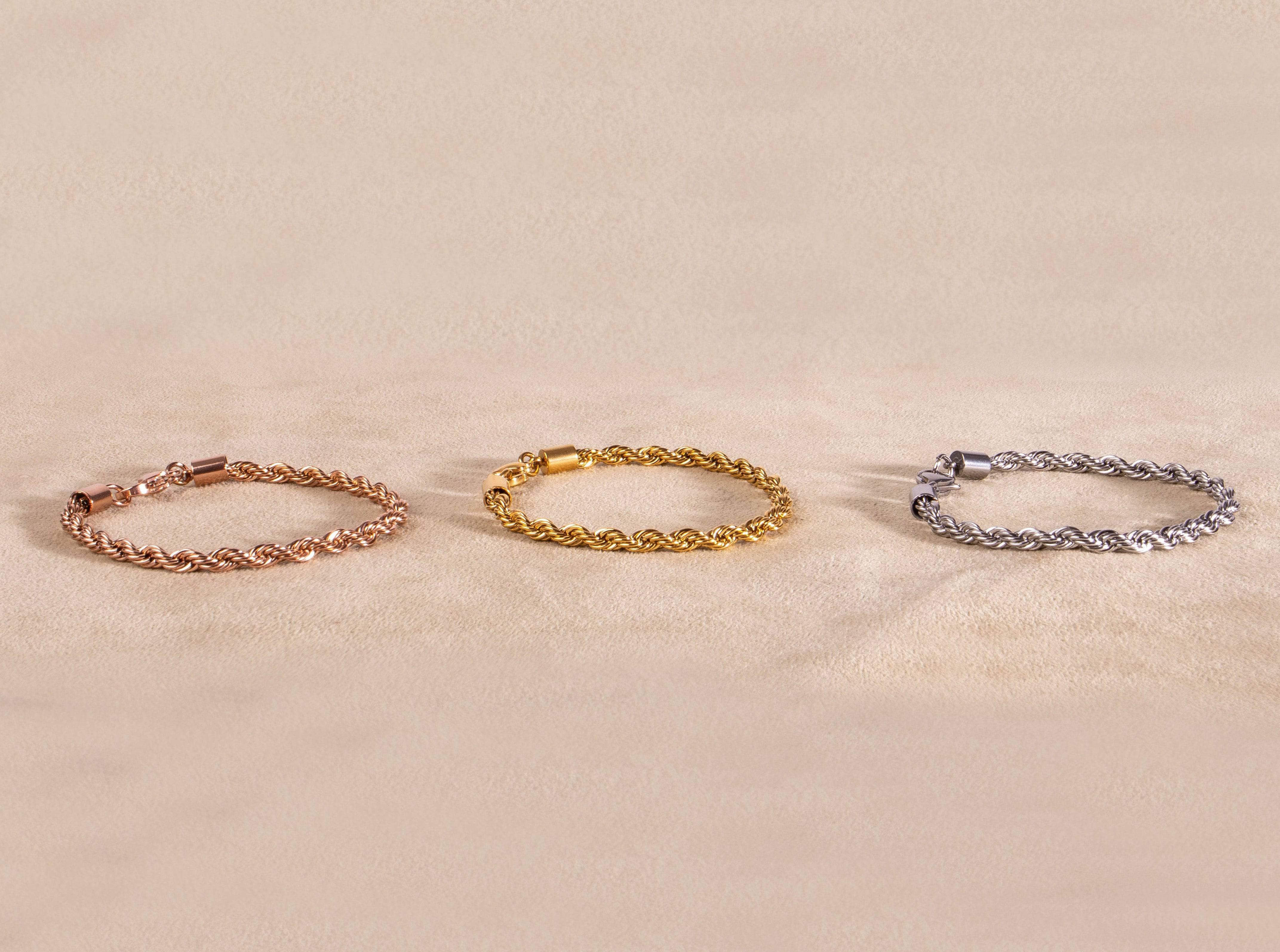 Seil Armband twisted in gold, silber oder roségold - NooeBerlin