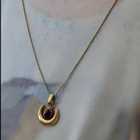 Talisman Tigerauge Kette Mond gold handgefertigt - NooeBerlin