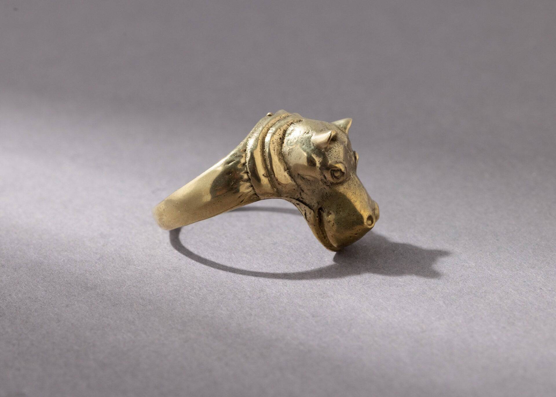 Nilpferd Ring gold handgemacht - NooeBerlin