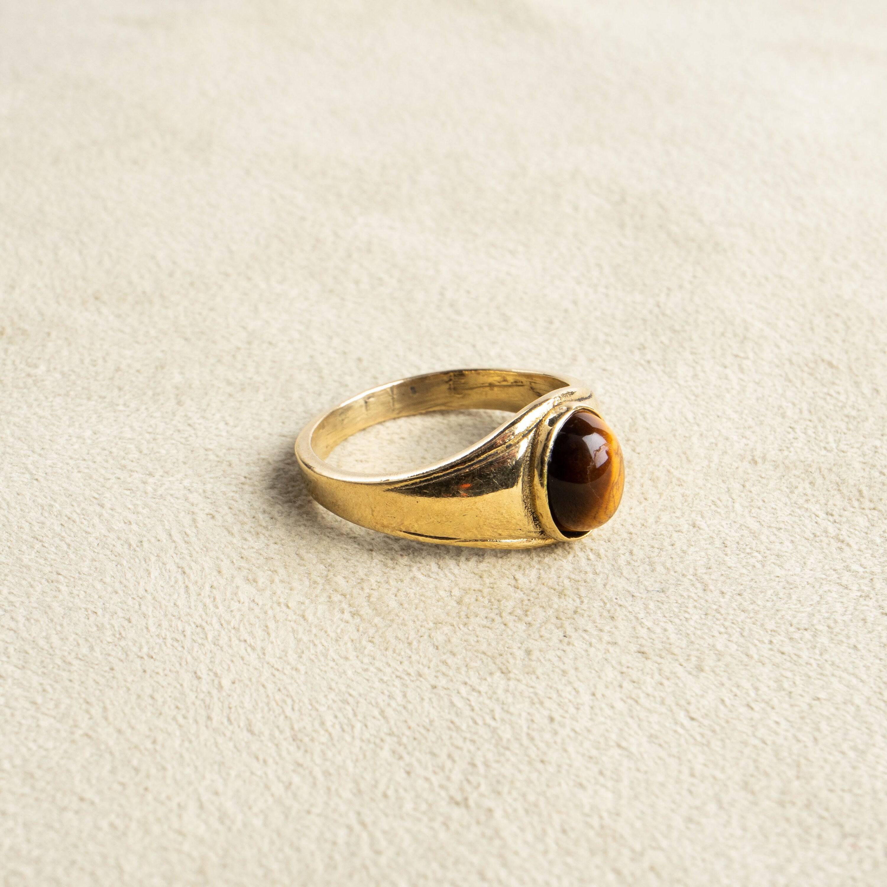 Siegelring mit Tigerauge oval gold - NooeBerlin