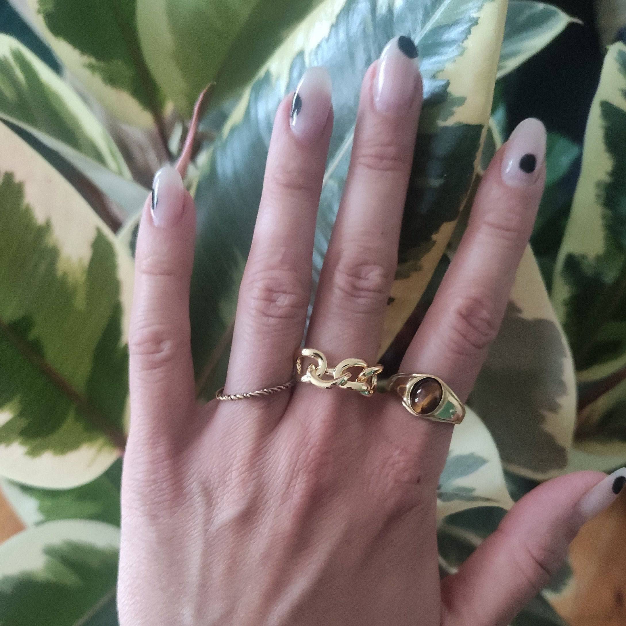 Siegelring mit Tigerauge oval gold - NooeBerlin