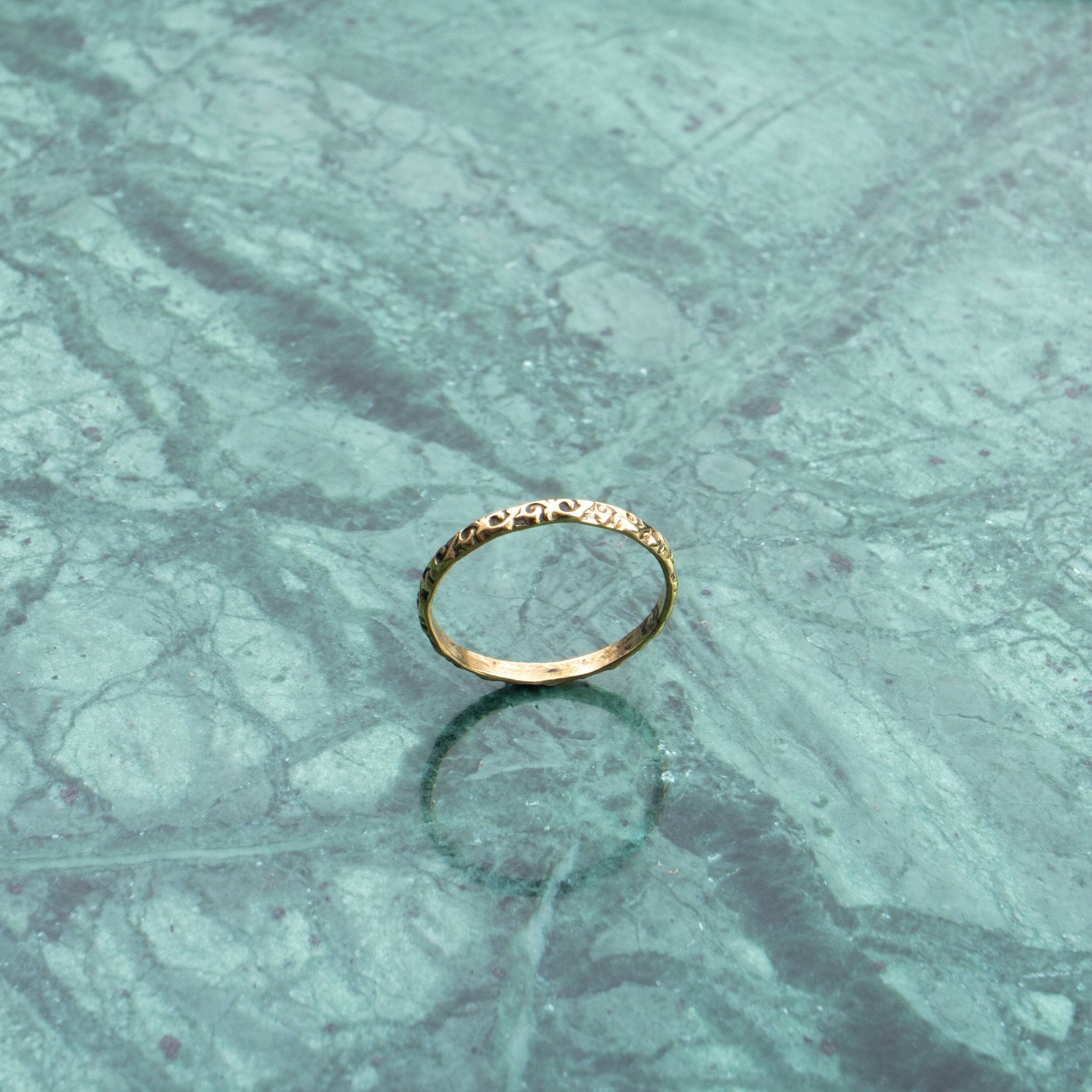 Verzierter Statement Messingring - NooeBerlin