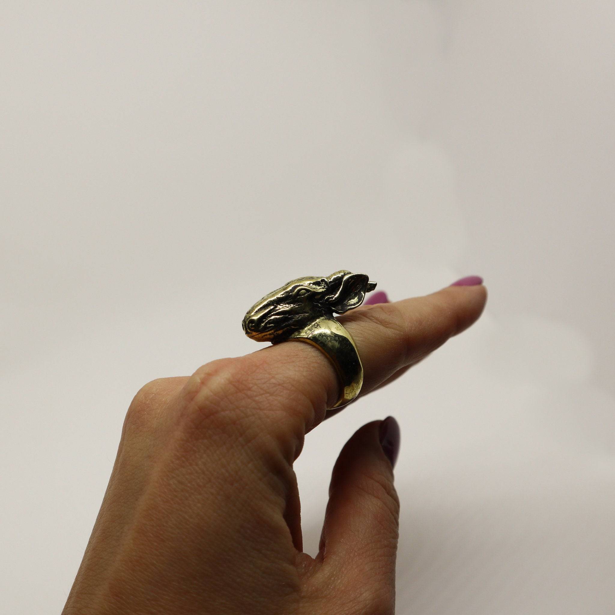 Bock Steinbock Ring gold handgemacht - NooeBerlin