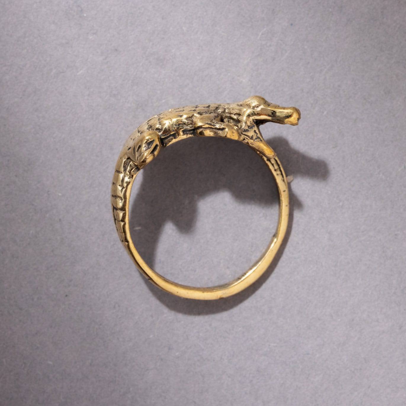 Krokodil Ring gold handgemacht - NooeBerlin