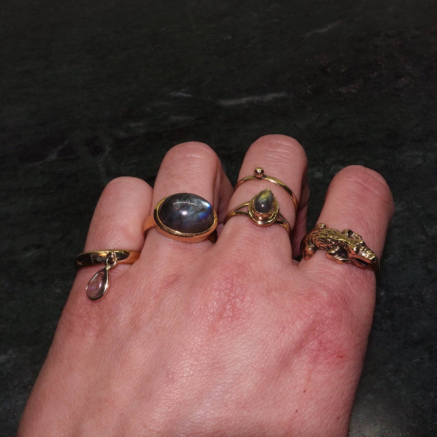 Krokodil Ring gold handgemacht - NooeBerlin