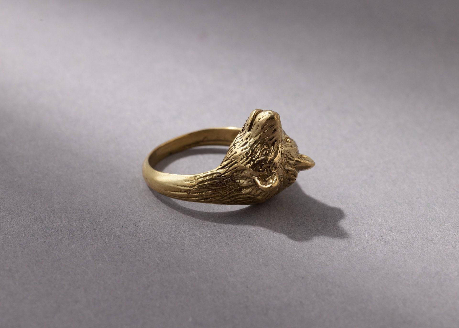 Bären Ring Bär Berlin gold handgemacht - NooeBerlin