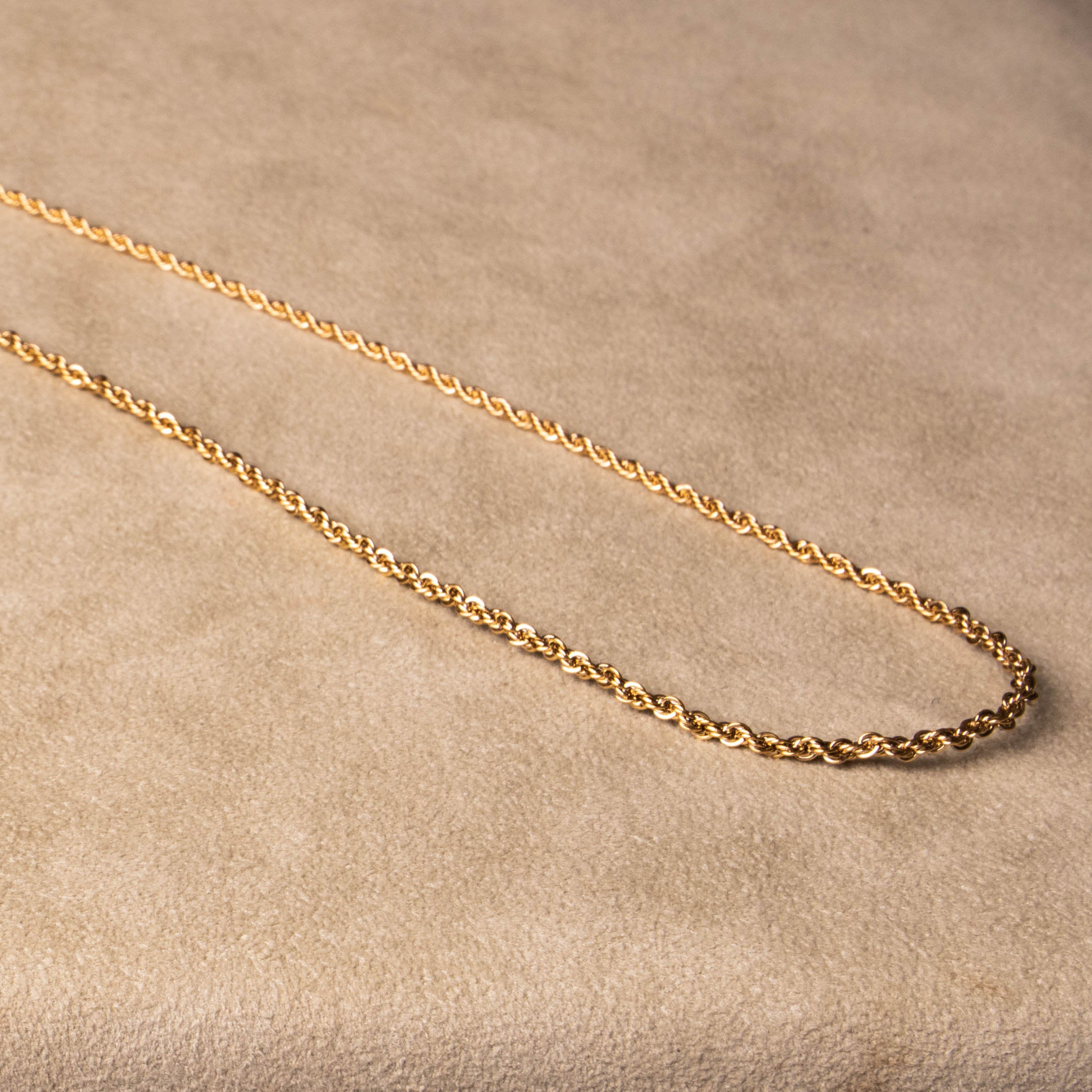 Twisted Seil Kette vergoldet dünn