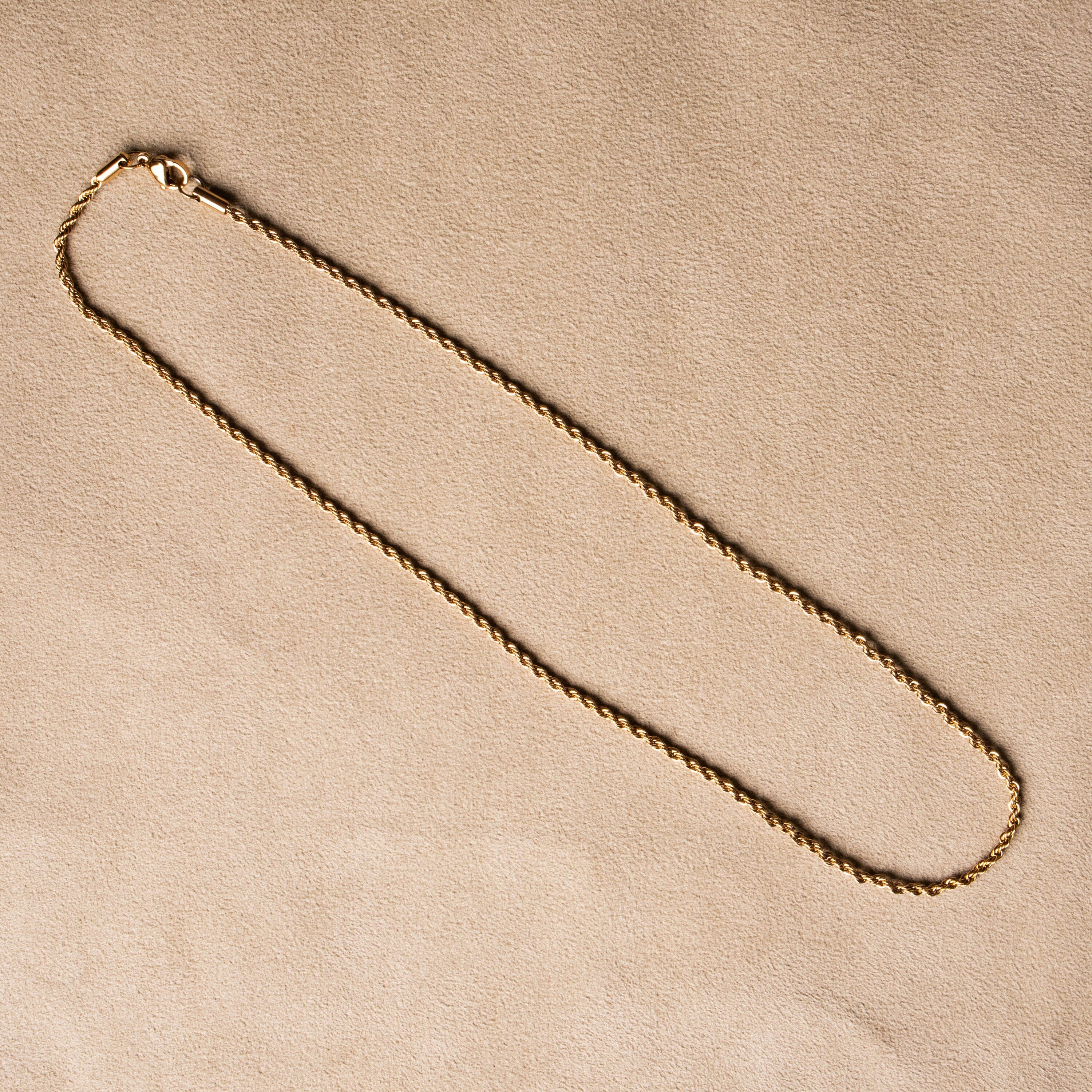 Twisted Seil Kette vergoldet dünn