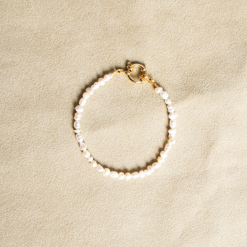 DIY Set: Zarte Halskette aus Süßwasserperlen / echte Perlenkette mit Federringverschluss in gold oder silber - NooeBerlin