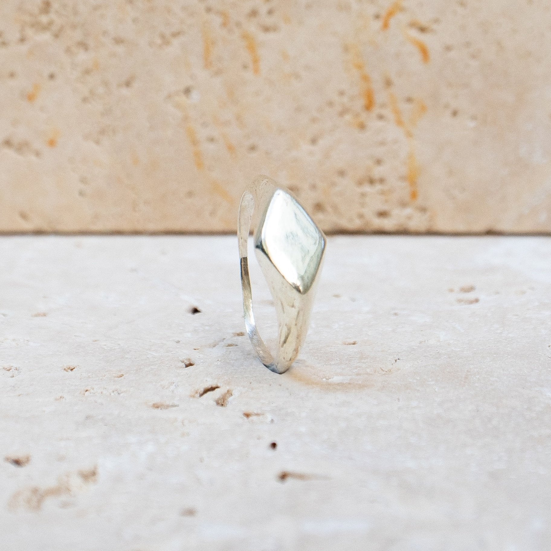 Small signet ring made of 925 sterling silver square handmade