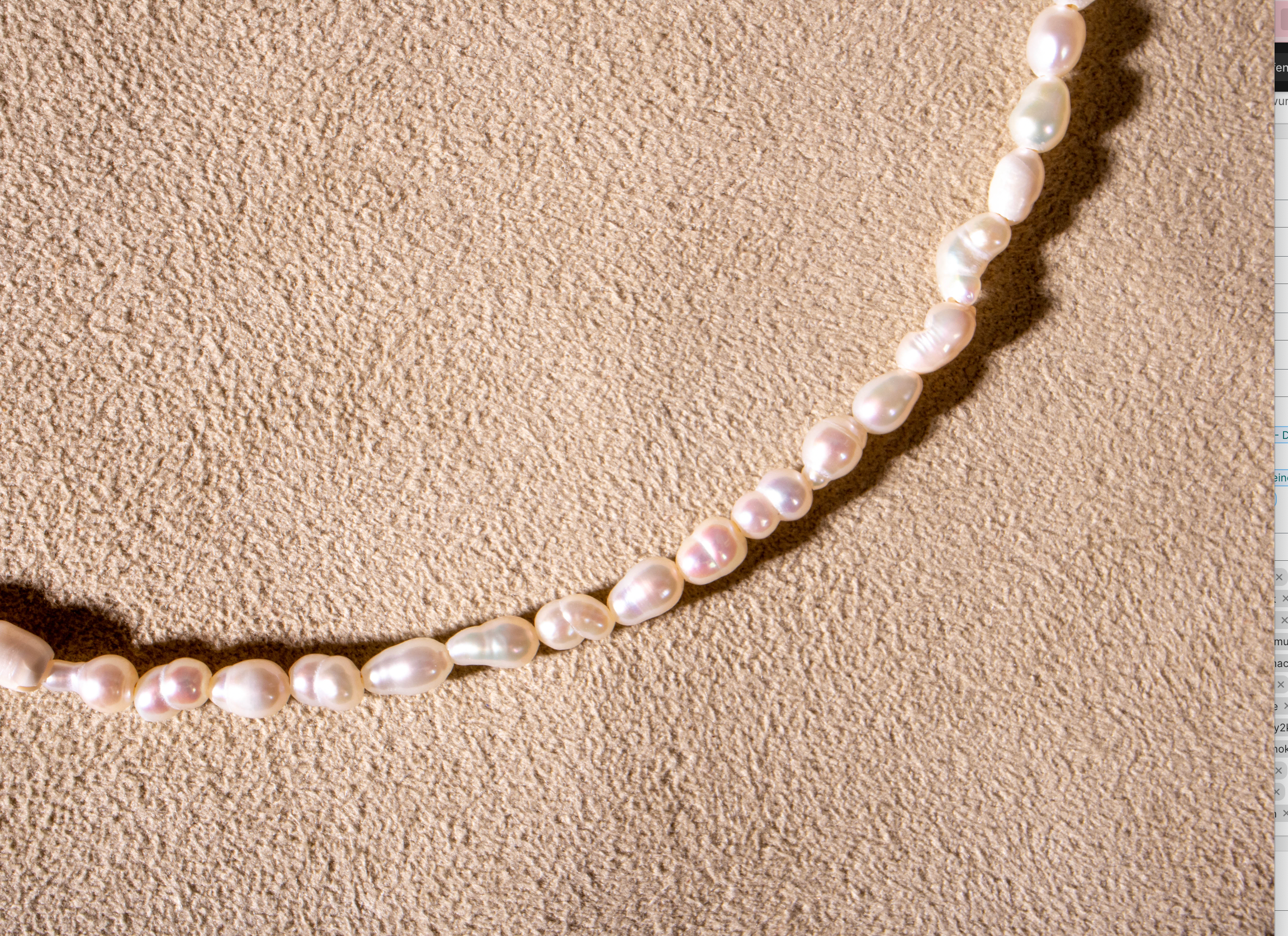 Perlenkette mit Tiger Kette vergoldet - NooeBerlin