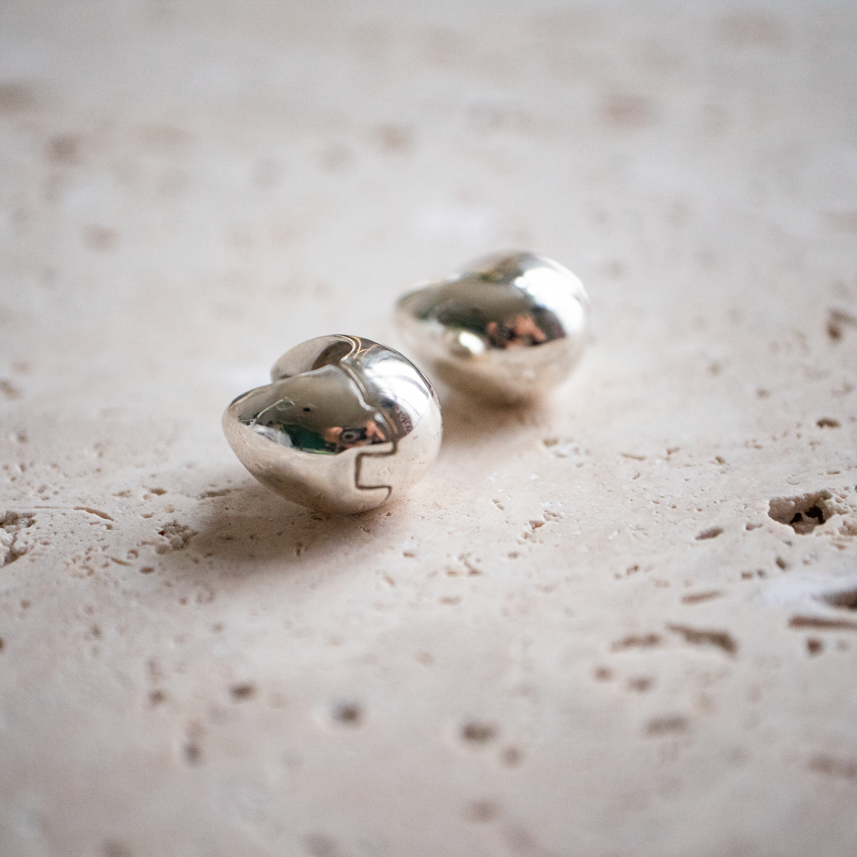 Chunky hoop earrings made of 925 sterling silver - silver drop earrings