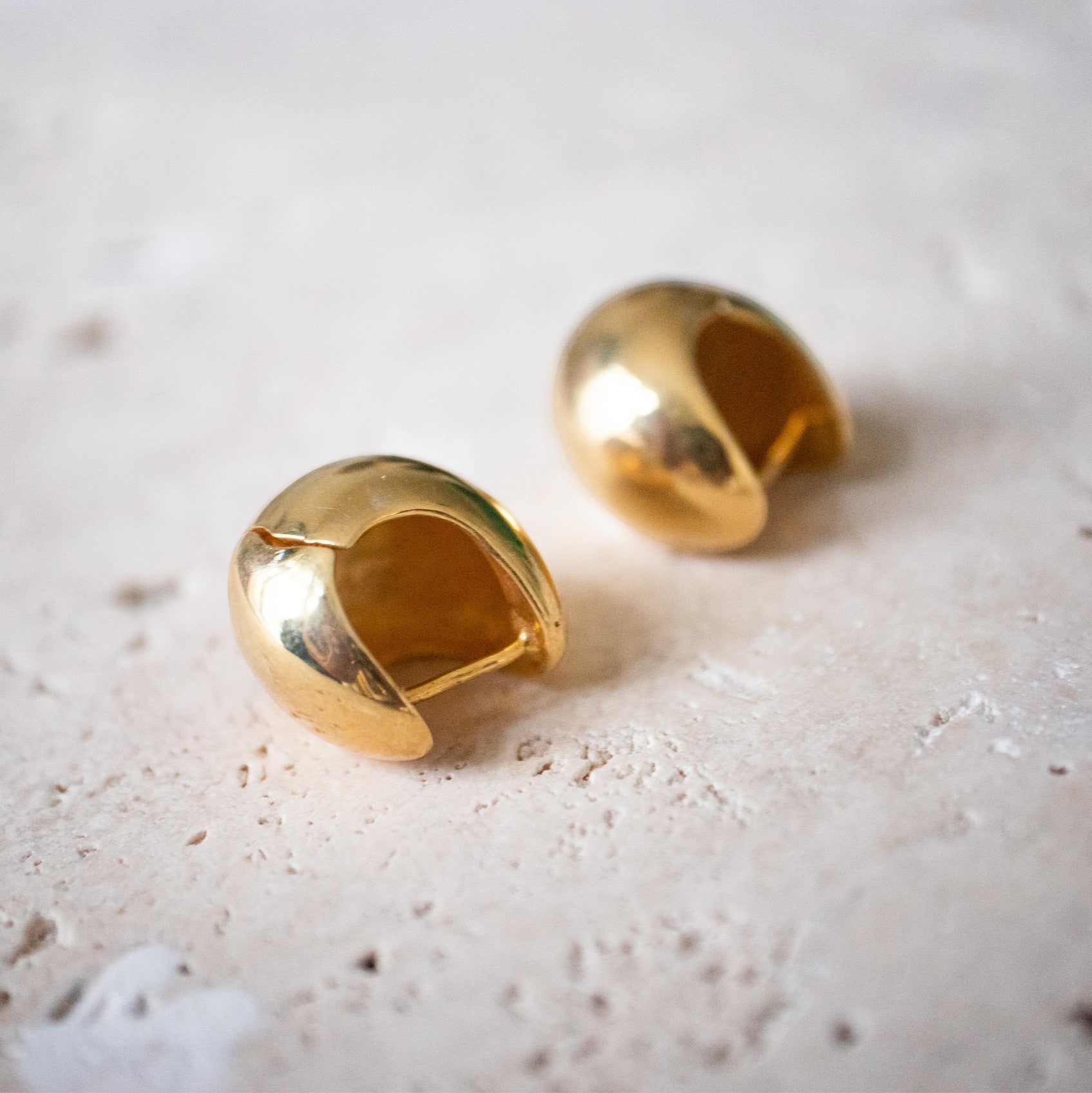 Chunky Creolen vergoldet aus 925 Sterling Silber Tropfen - Nooe UG