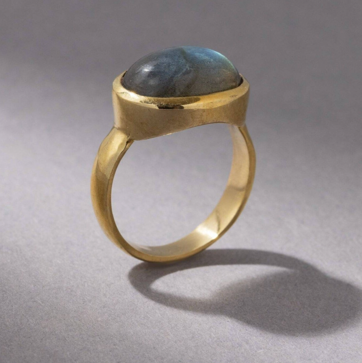 PRE ORDER: LARGE LABRADORITE RING WITH OVAL STONE in 55 for Caley Taylor