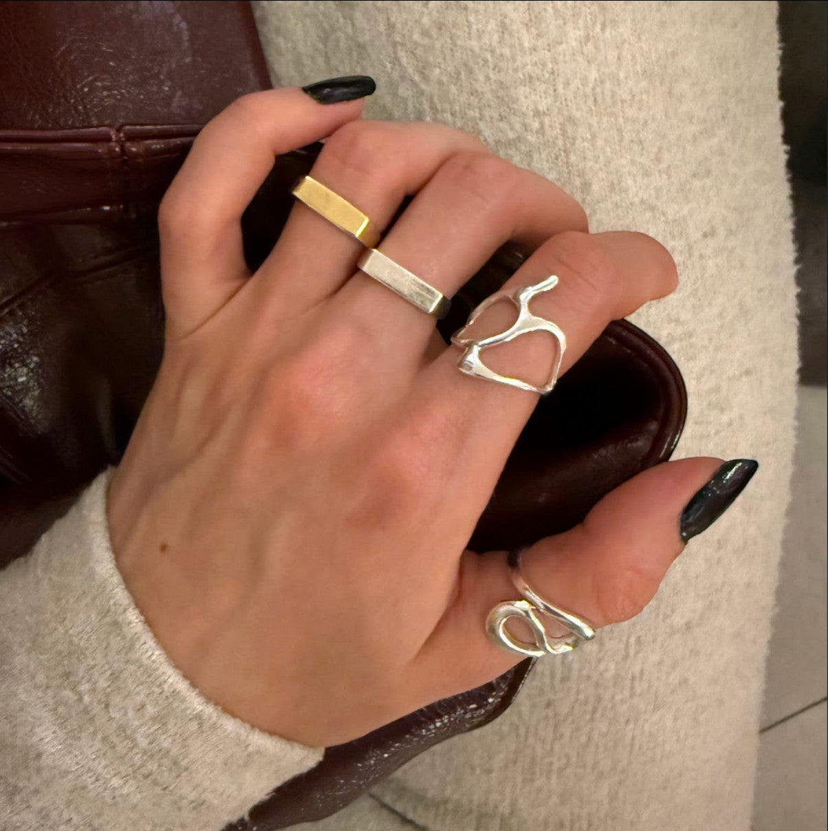 Riegel Bar Siegelring aus 925 Sterling Silber handgemacht - Nooe UG